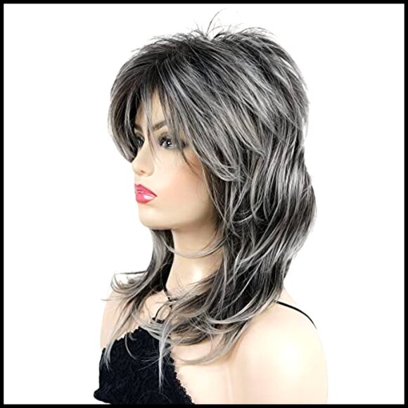 Shaggy Layered Synthetic Wig with Bangs Shoulder Length Heat Resistant main image 6